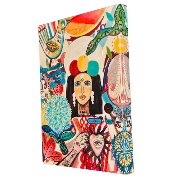 🎨 Striking Visionary Art – Signed Canvas by Mercedes Laguna - Picture 2 of 4